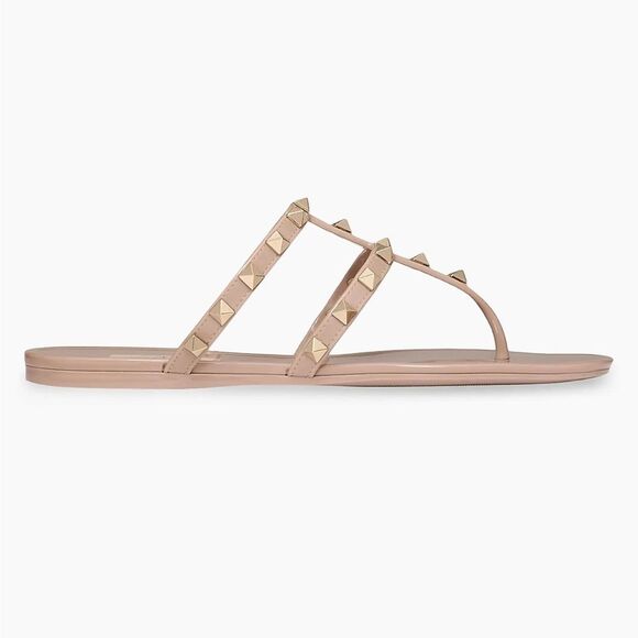 NWT Valentino Garavani Nude Sandals with Gold Studs 39 With Dust bag - Picture 4 of 7